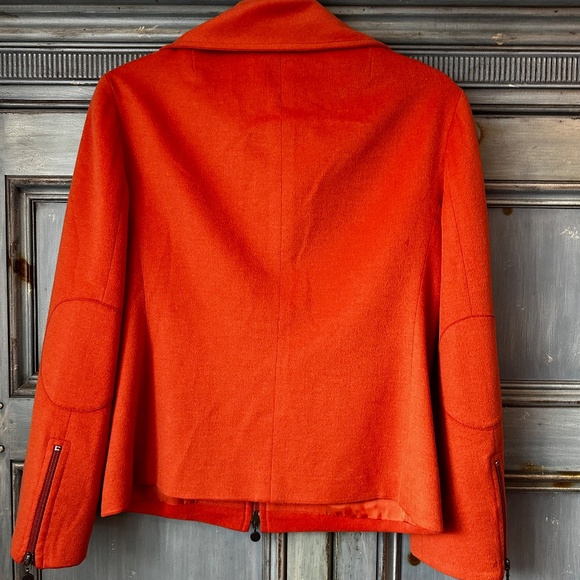 Akris Punto Orange Wool Signature Fitted Jacket Size US 6 - Picture 10 of 12